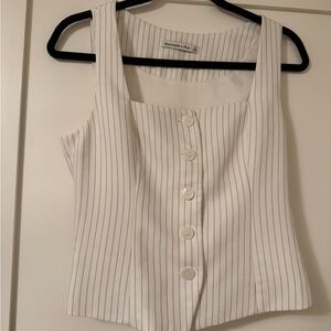 Abercrombie & Fitch White Pinstripe Blouse